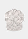 thumb-Regular Fit Shirt Neck Puantiyeli Kadın Ekru Uzun Kol Gömlek