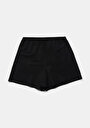thumb-Regular Fit Orta Bel Düz Kadın Siyah Şort