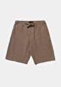 thumb-Regular Fit Orta Bel Düz Erkek Kahverengi Şort