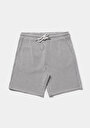 thumb-Regular Fit Orta Bel Çizgili Erkek Gri Şort