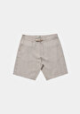 thumb-Regular Fit Orta Bel Düz Erkek Taş Şort