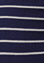 thumb-Regular Fit Orta Bel Çizgili Kadın Lacivert Şort
