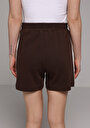 thumb-Regular Fit Orta Bel Düz Kadın Kahverengi Şort