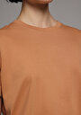 thumb-Regular Fit Yuvarlak Yaka Düz Kadın Turuncu Kısa Kol Tişört