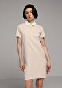 thumb-Slim Fit Nakışlı Kadın Bej Kısa Kol Elbise