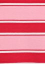 thumb-Regular Fit Polo Yaka Çizgili Kadın Kirmizi Kısa Kol Tişört