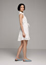 thumb-Regular Fit Düz Kadın Beyaz Kolsuz Elbise