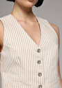 thumb-Slim Fit     Kadın Stripe Denim Yelek