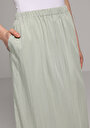 thumb-Midi Düz  Kadın Yeşil Etek
