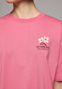 thumb-Relax Fit Yuvarlak Yaka Baskılı Kadın Pembe Kısa Kol Tişört