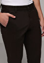 thumb-Slim Fit Orta Bel Düz Paça Erkek Kahverengi  Pantolon
