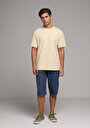 thumb-Comfort Fit Yuvarlak Yaka Düz Erkek Sari Kısa Kol Tişört