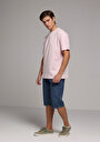 thumb-Comfort Fit Yuvarlak Yaka Düz Erkek Pembe Kısa Kol Tişört