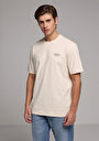 thumb-Comfort Fit Yuvarlak Yaka Düz Erkek Bej Kısa Kol Tişört
