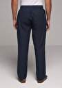 thumb-Regular Fit Orta Bel Düz Paça Erkek Lacivert  Pantolon