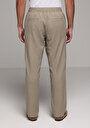 thumb-Regular Fit Orta Bel Düz Paça Erkek Bej  Pantolon