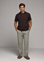 thumb-Regular Fit Orta Bel Düz Paça Erkek Yeşil  Pantolon