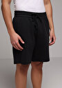 thumb-Regular Fit Orta Bel Düz Erkek Siyah Şort