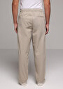 thumb-Regular Fit Orta Bel Düz Paça Erkek Bej  Pantolon