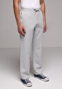 thumb-Regular Fit Orta Bel Düz Paça Erkek Gri  Pantolon