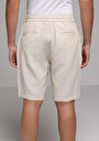 thumb-Regular Fit Orta Bel Düz Erkek Bej Şort