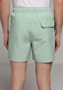 thumb-Slim Fit Çizgili Erkek Yeşil Deniz Şortu