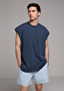 thumb-Oversize Fit   Erkek Mavi Atlet