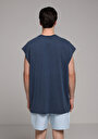 thumb-Oversize Fit   Erkek Mavi Atlet