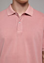 thumb-Regular Fit Polo Yaka Düz Erkek Pembe Kısa Kol Tişört