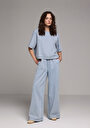 thumb-Loose Fit   Kadın Light İndigo Denim Jean Pantolon