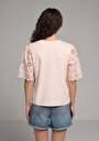 thumb-Regular Fit Yuvarlak Yaka Düz Kadın Pembe Kısa Kol Tişört