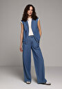 thumb-Regular Fit     Kadın Mid İndigo Denim Yelek
