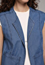 thumb-Regular Fit     Kadın Mid İndigo Denim Yelek