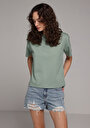 thumb-Mom Fit Yüksel Bel Düz Kadın Light İndigo Denim Jean Şort