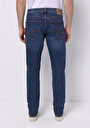thumb-Straight Fit Düşük Bel Düz Paça Erkek Mid İndigo Denim Jean Pantolon