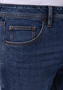 thumb-Straight Fit Düşük Bel Düz Paça Erkek Mid İndigo Denim Jean Pantolon