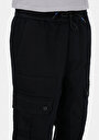 thumb-Slim Fit Orta Bel Lastikli Paça Erkek Siyah  Pantolon