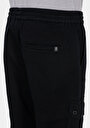 thumb-Slim Fit Orta Bel Lastikli Paça Erkek Siyah  Pantolon