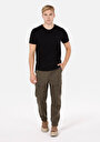thumb-Slim Fit Orta Bel Lastikli Paça Erkek Yeşil  Pantolon