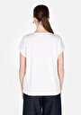 thumb-Regular Fit Yuvarlak Yaka Düz Kadın Beyaz Kısa Kol Tişört