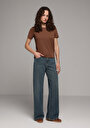 thumb-Regular Fit   Kadın Over Dyed Denim Jean Pantolon