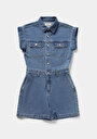 thumb-Regular Fit  Düz Kadın Mid İndigo Denim Jean Şort
