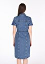 thumb-Slim Fit Düz Kadın Denim Kolsuz Elbise