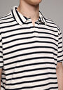thumb-Regular Fit Polo Yaka Çizgili Erkek Lacivert Kısa Kol Tişört