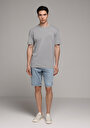 thumb-Regular Fit Orta Bel Düz Erkek Light İndigo Denim Jean Şort