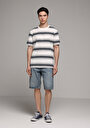 thumb-Loose Straight Fit Orta Bel Düz Erkek Mid İndigo Denim Jean Şort