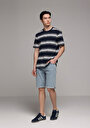 thumb-Straight Fit Orta Bel Düz Erkek Light İndigo Denim Jean Şort