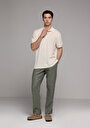 thumb-Regular Fit Orta Bel Düz Paça Erkek Yeşil  Pantolon