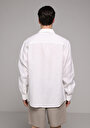 thumb-Regular Fit Shirt Neck Düz Erkek Beyaz Uzun Kol Gömlek