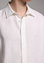 thumb-Regular Fit Shirt Neck Düz Erkek Beyaz Uzun Kol Gömlek